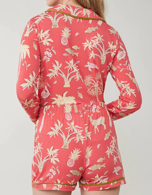 Pajama Short Lowcountry Fauna Red