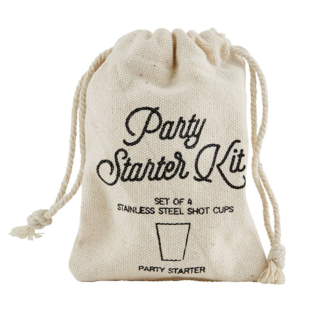 Party Starter Stainless Steel Shot Cups | Set of 4 Shot Glasses in