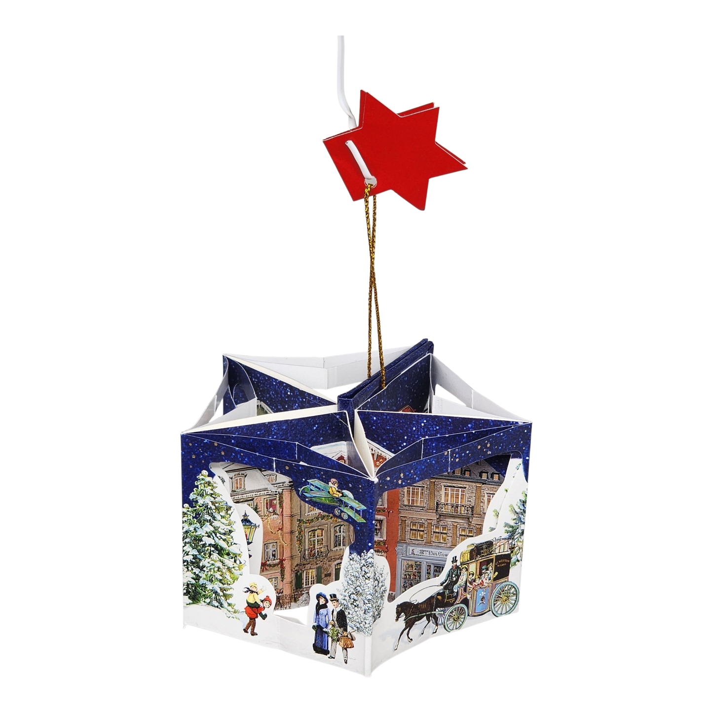 Popup Mini Book German Ornament - Frohes Weihnacht Cityscape