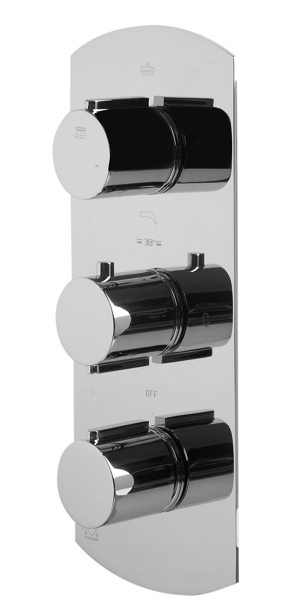 ALFI brand AB4101 Concealed 4-Way Thermostatic Valve Shower Mixer /w Round Knobs