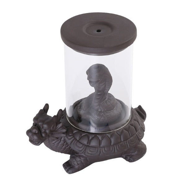 Turtle Windproof Backflow Incense Burner With Snake Inside