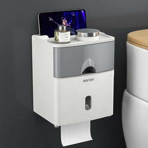 Multifunction Toilet Paper Holder Waterproof Toilet Tissue Storage Box