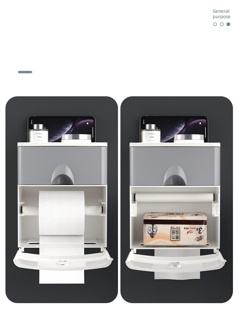 Multifunction Toilet Paper Holder Waterproof Toilet Tissue Storage Box