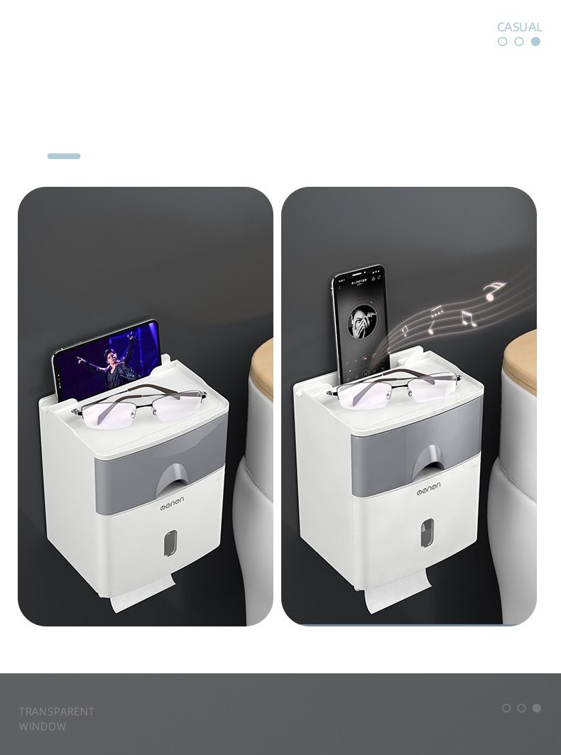 Multifunction Toilet Paper Holder Waterproof Toilet Tissue Storage Box