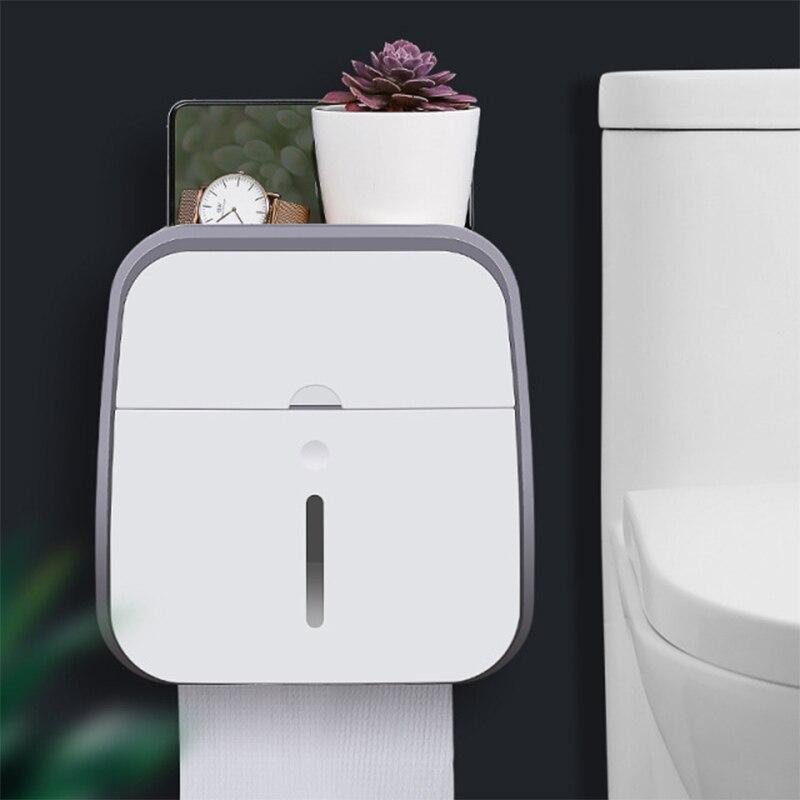 Waterproof Toilet Tissue Box Wall Mount Double Layer Roll Paper Holder