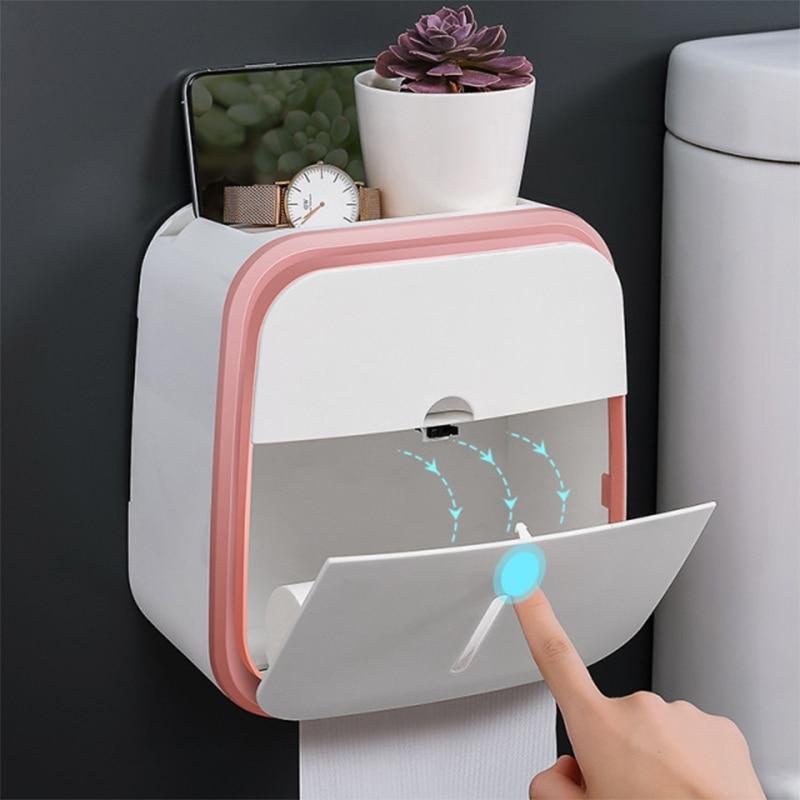 Waterproof Toilet Tissue Box Wall Mount Double Layer Roll Paper Holder