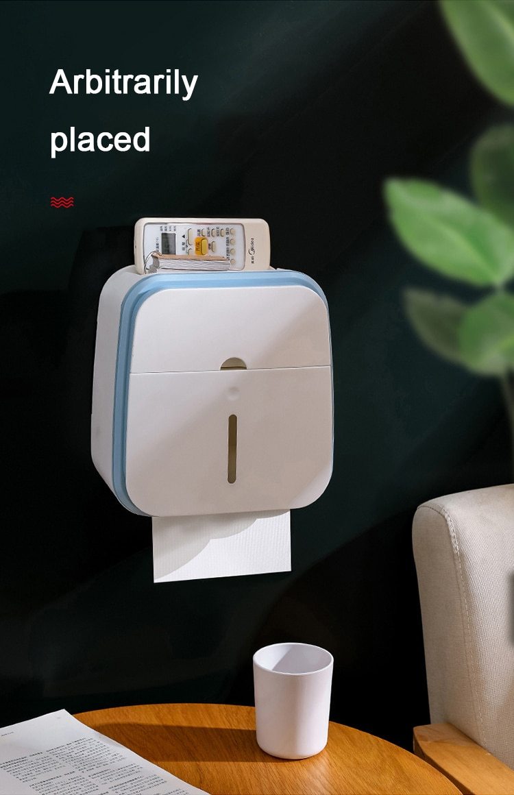Waterproof Toilet Tissue Box Wall Mount Double Layer Roll Paper Holder