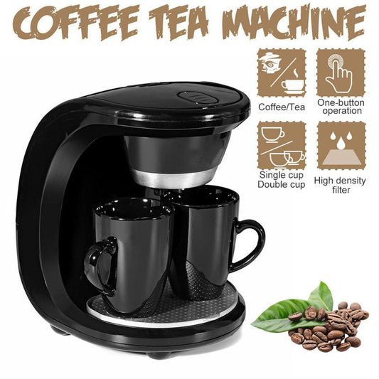 450W Household Electric Steam Drip Coffee Maker Automatic Dual Cup