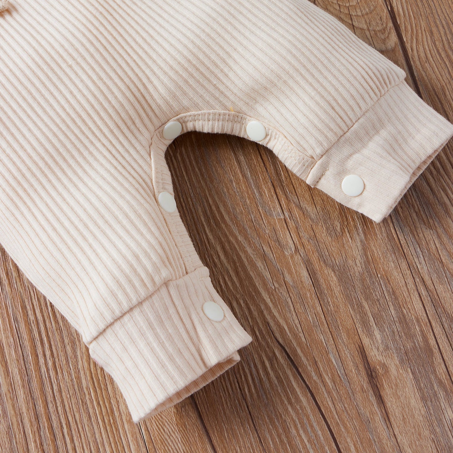 Baby Ribbed Knitted Graphic Belted Design Sleeveless Crotch Rompers