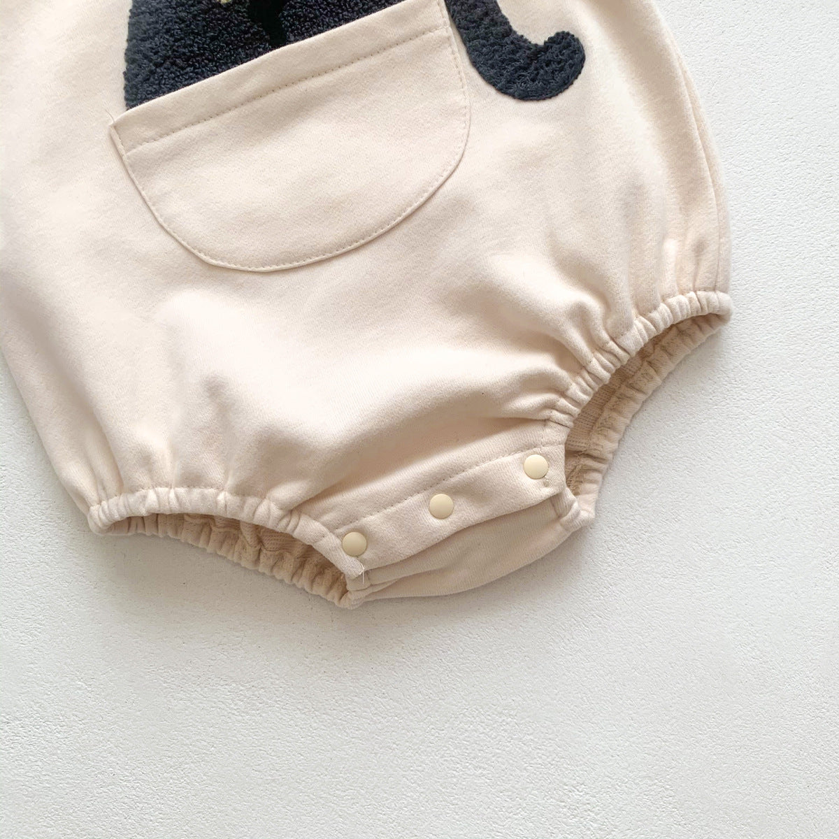 Baby Solid Color Cartoon Embroidered Design Long Sleeve Triangle