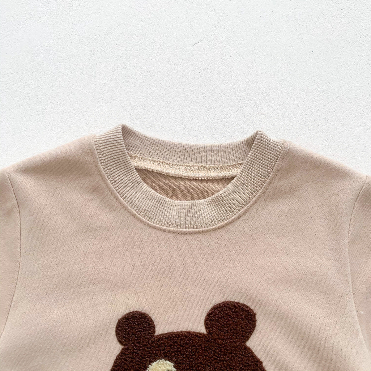 Baby Solid Color Cartoon Embroidered Design Long Sleeve Triangle