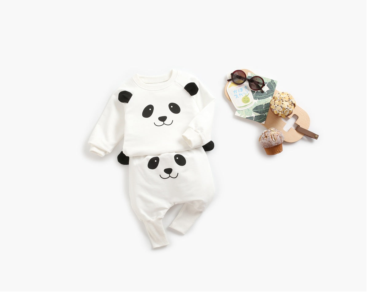 Baby Cartoon Animal Pattern Hoodie Combo Big PP Pants Sets