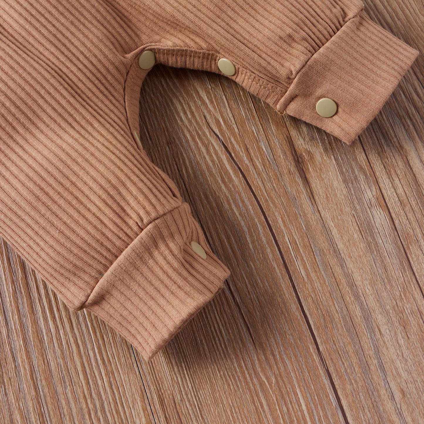 Baby Ribbed Knitted Graphic Belted Design Sleeveless Crotch Rompers