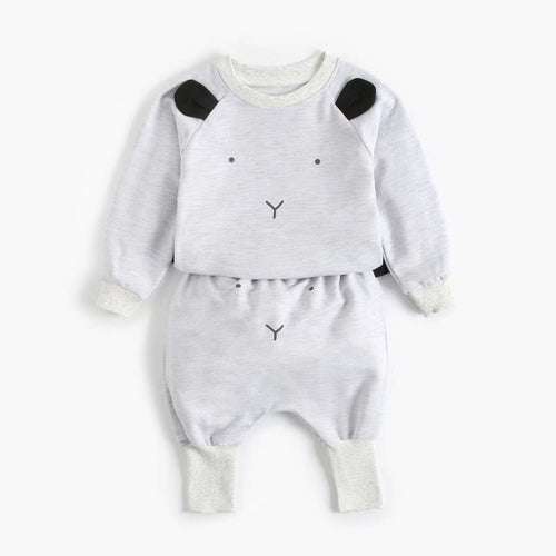 Baby Cartoon Animal Pattern Hoodie Combo Big PP Pants Sets