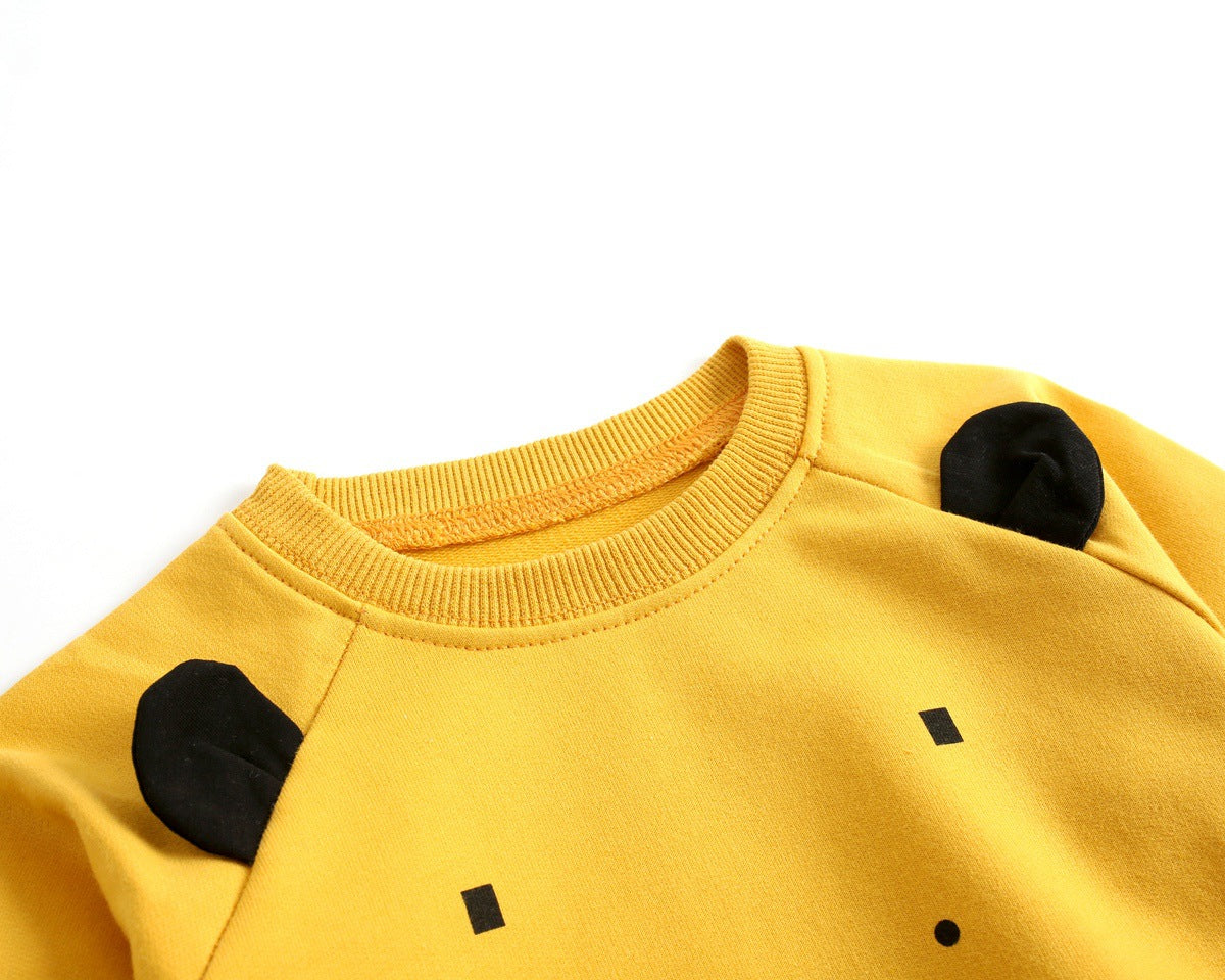 Baby Cartoon Animal Pattern Hoodie Combo Big PP Pants Sets