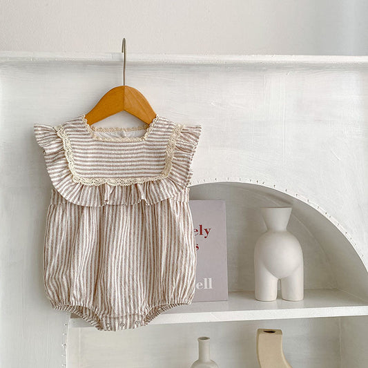 Baby Striped Pattern Sleeveless Princess Dress & Onesies