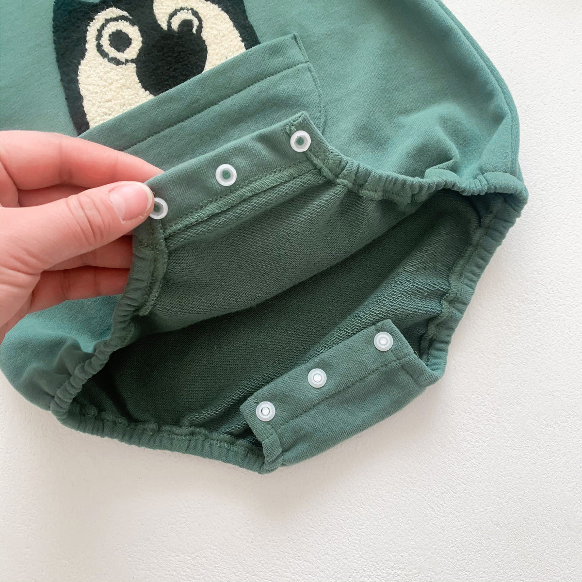Baby Solid Color Cartoon Embroidered Design Long Sleeve Triangle