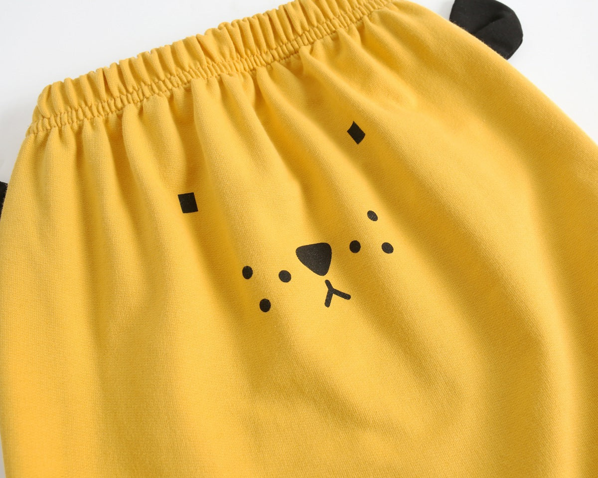 Baby Cartoon Animal Pattern Hoodie Combo Big PP Pants Sets