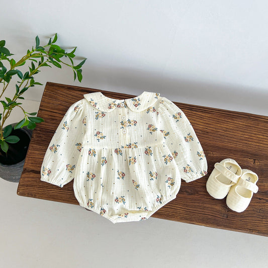 Ditsy Flower Pattern Doll Neck Onesies