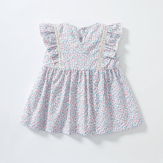 Baby Girls Floral Print Sleeveless Dress Combo Pink Solid Pants With