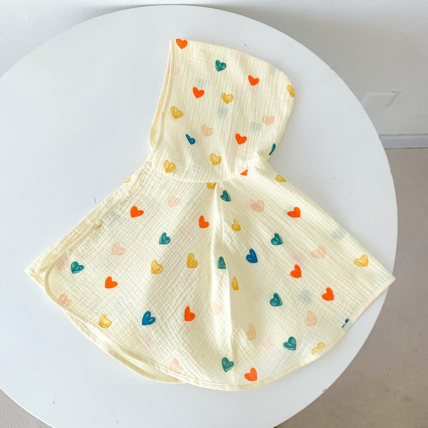 Summer Baby Girl Colorful Heart Pattern Breathable Sun-Resistant Cape