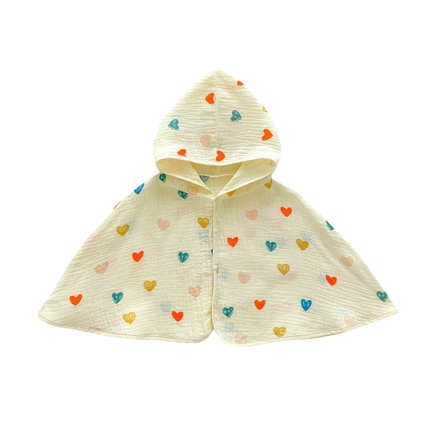 Summer Baby Girl Colorful Heart Pattern Breathable Sun-Resistant Cape
