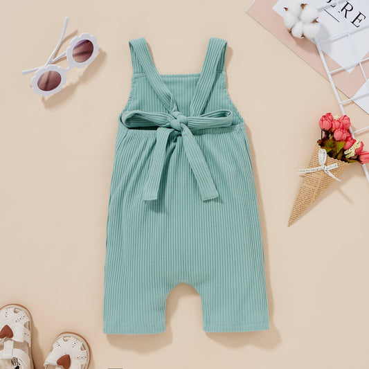 Baby Ribbed Knitted Graphic Rainbow Embroidered Pattern Sleeveless