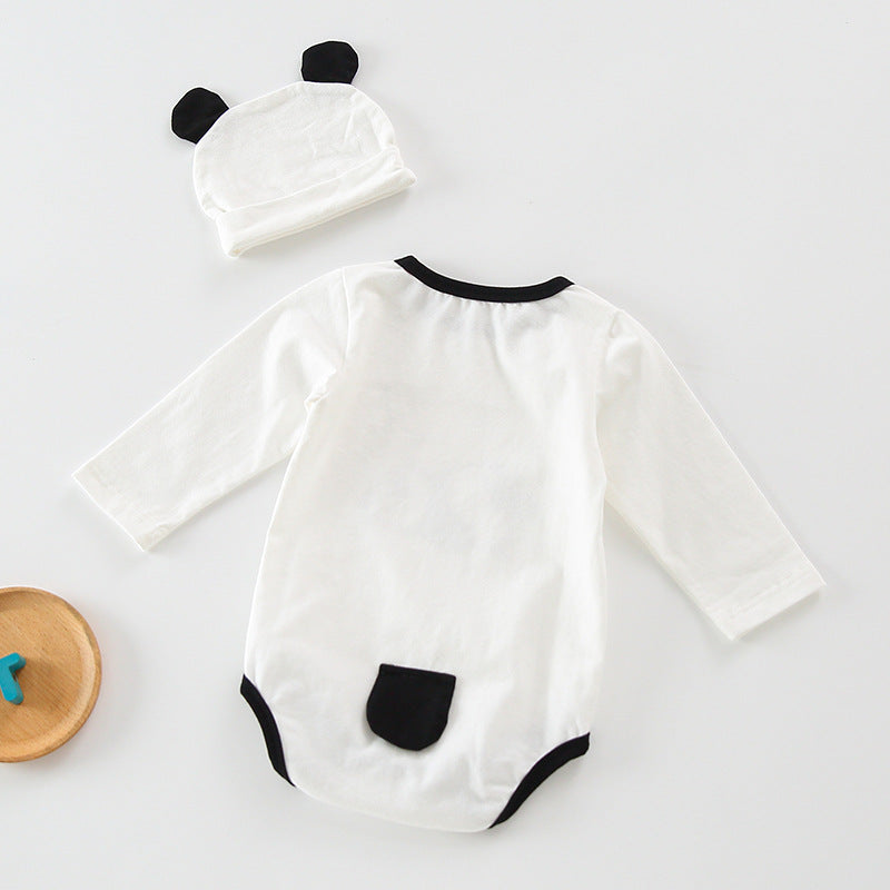 Baby 1pcs Cartoon Graphic Soft Cotton Long Sleeves Bodysuit With Hats