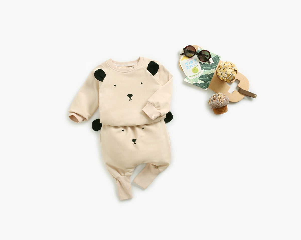 Baby Cartoon Animal Pattern Hoodie Combo Big PP Pants Sets