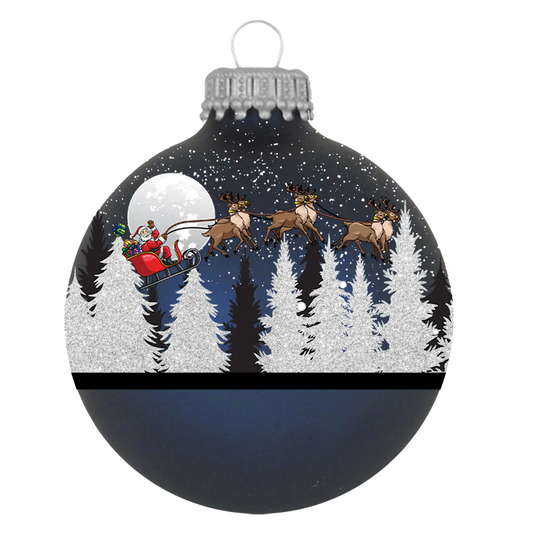 Midnight Haze Velvet 2 5/8" Ball with Spirit Of Christmas - 4 Piece Set