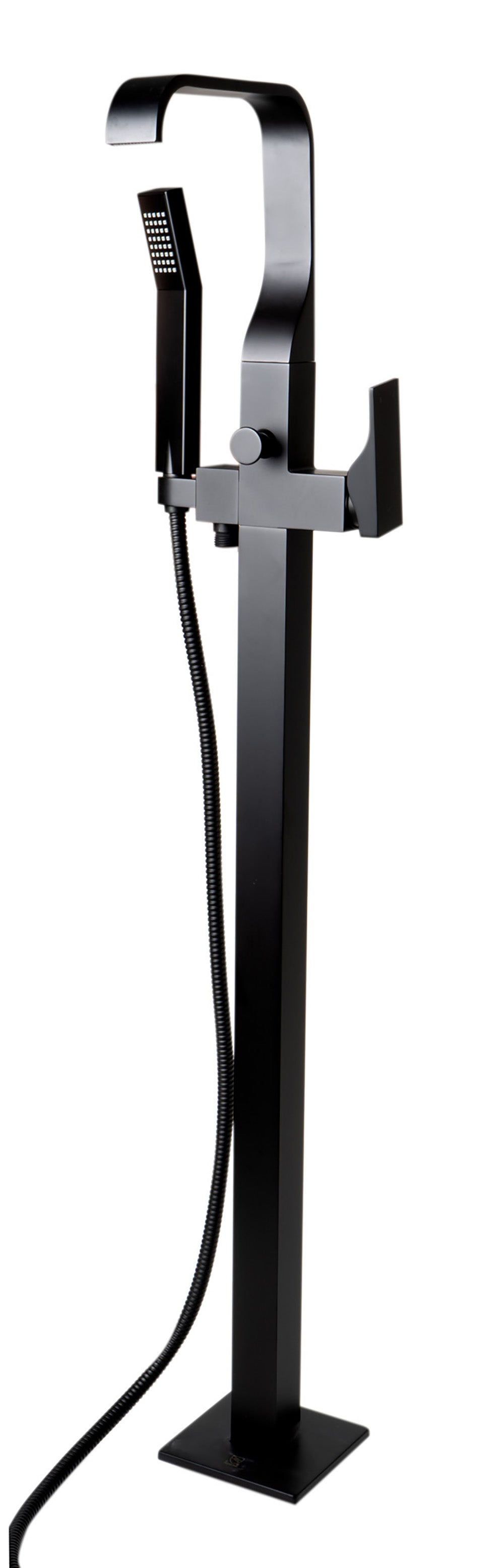 ALFI brand AB2180 Single Lever Floor Mounted Tub Filler Mixer w Hand Held Shower Head