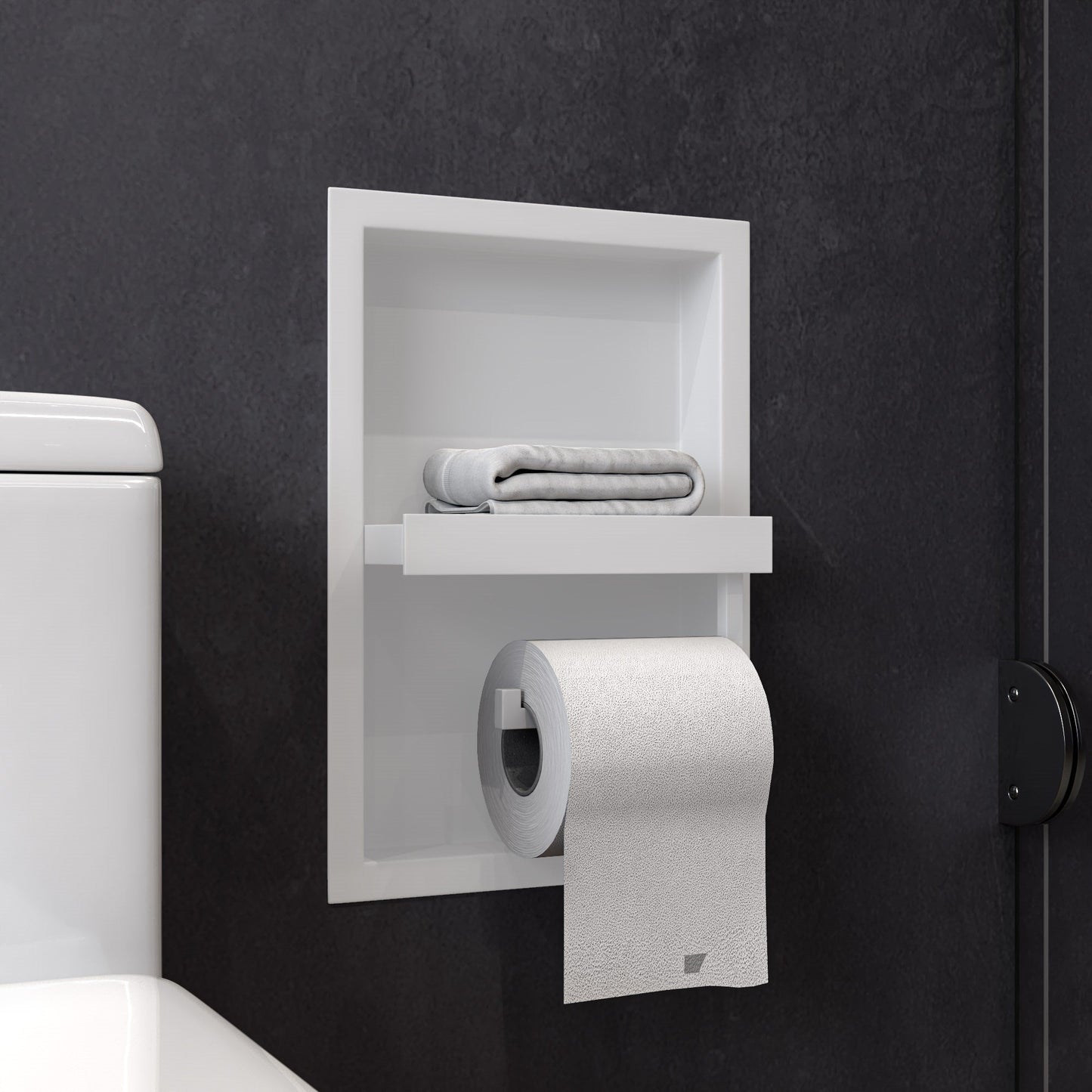 AlFI brand ABTPNC88 Stainless Steel Recessed Toilet Paper Holder Niche