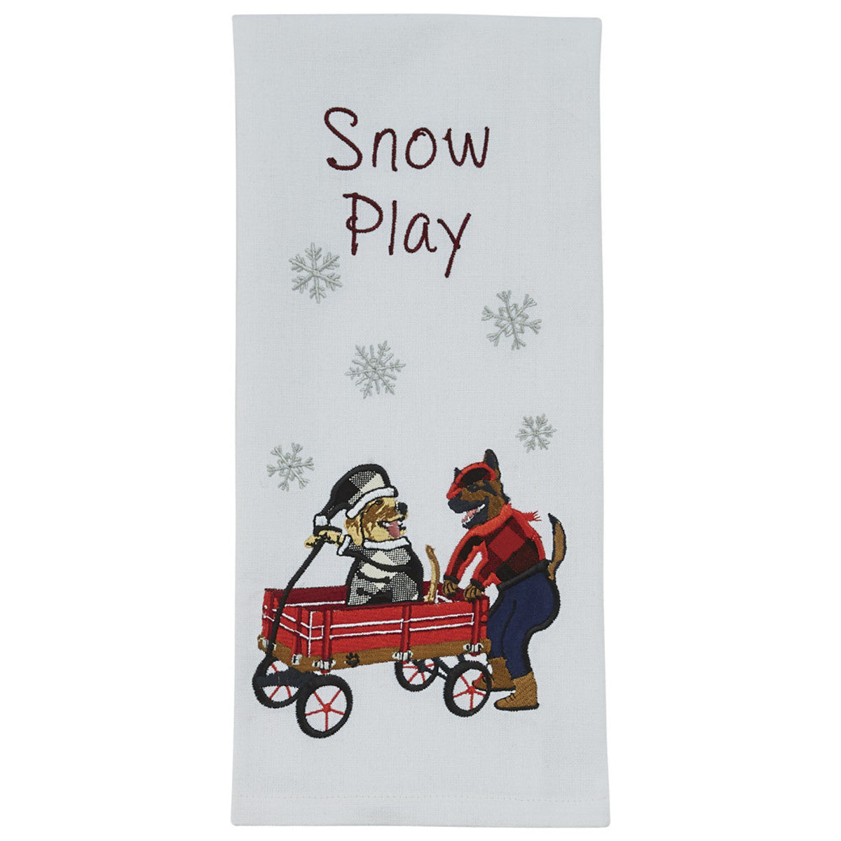 Snow Play Dishtowel