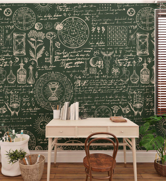 Herbal Medicine Wallpaper | Whimsical | Kitchen + Metal