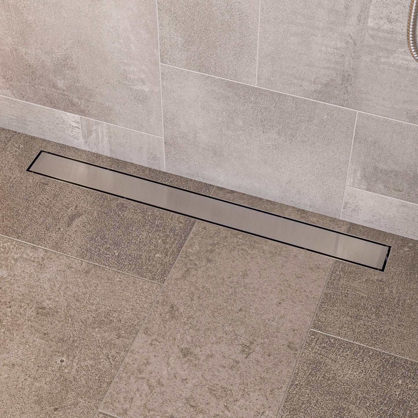 ALFI brand ABLD32B-BSS 32" Modern Brushed Stainless Steel Linear Shower Drain with Solid Cover