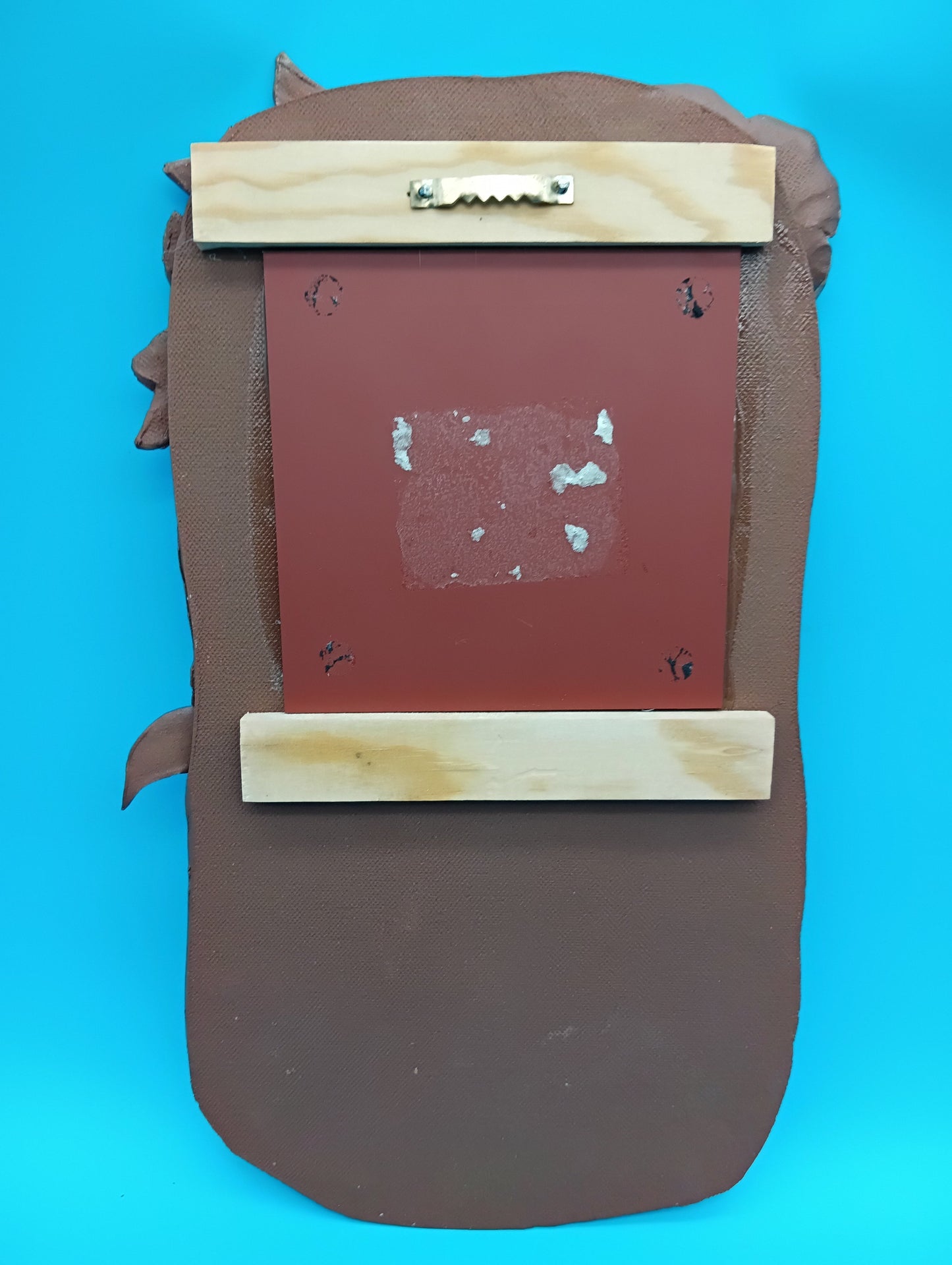 Handmade Ceramic Coastal Mirror with Hibiscus & Heron – 13.5" x 8"