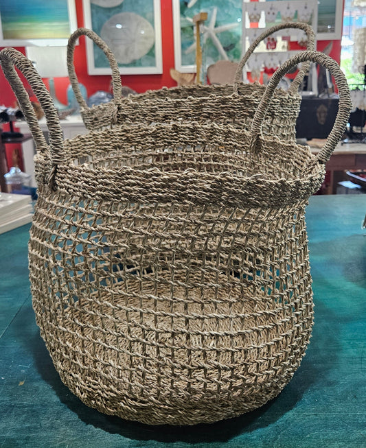 Handwoven Natural Seagrass Market Basket – Small & Large Storage Options