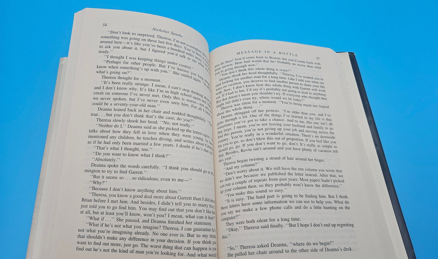 Message in a Bottle – 1998 Hardcover by Nicholas Sparks