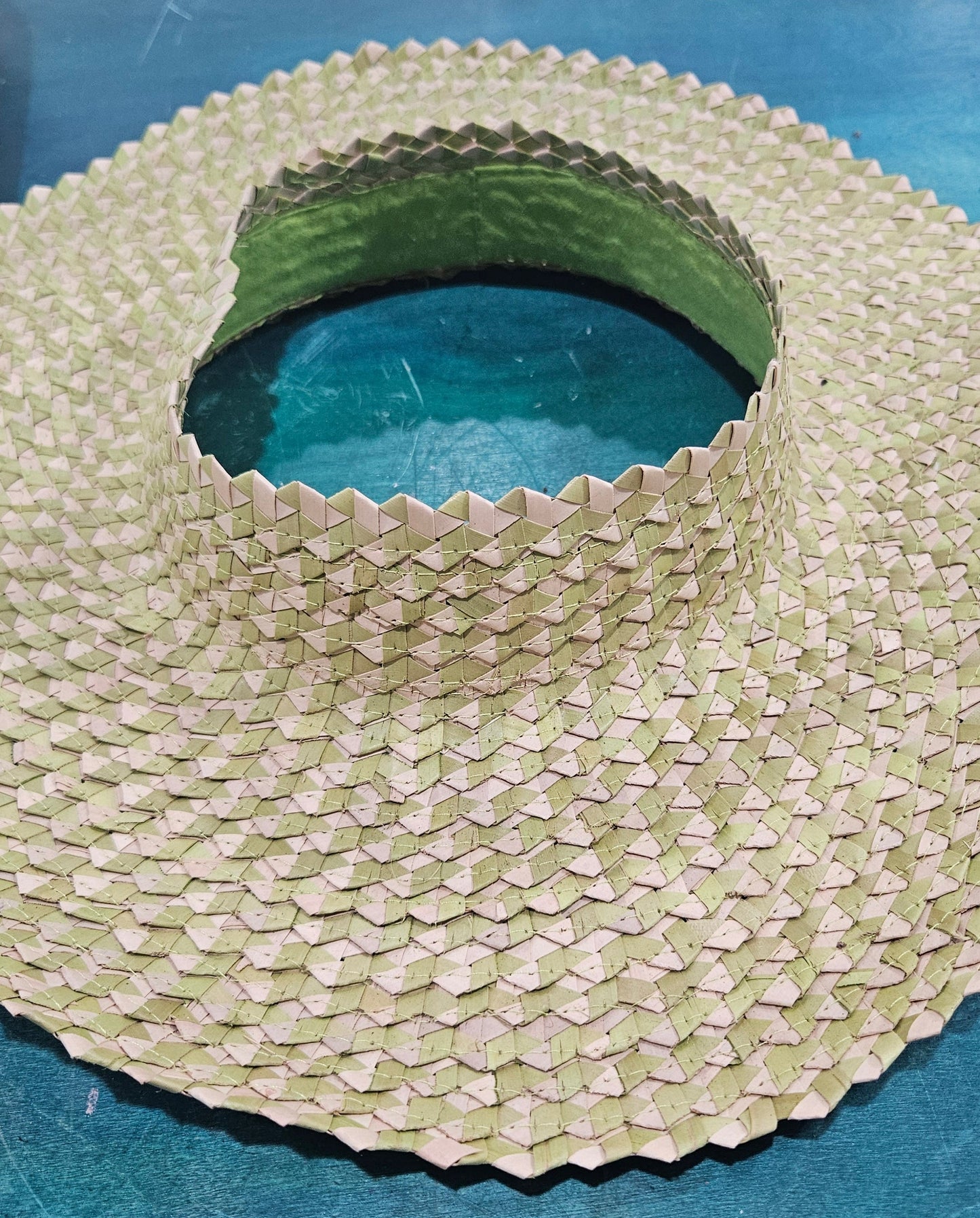 Open-Top Wide Brim Palm Leaf Sun Hat – Handmade Straw Hat in 7 Colors | 17" Total Width | Breezy Summer Shade Hat