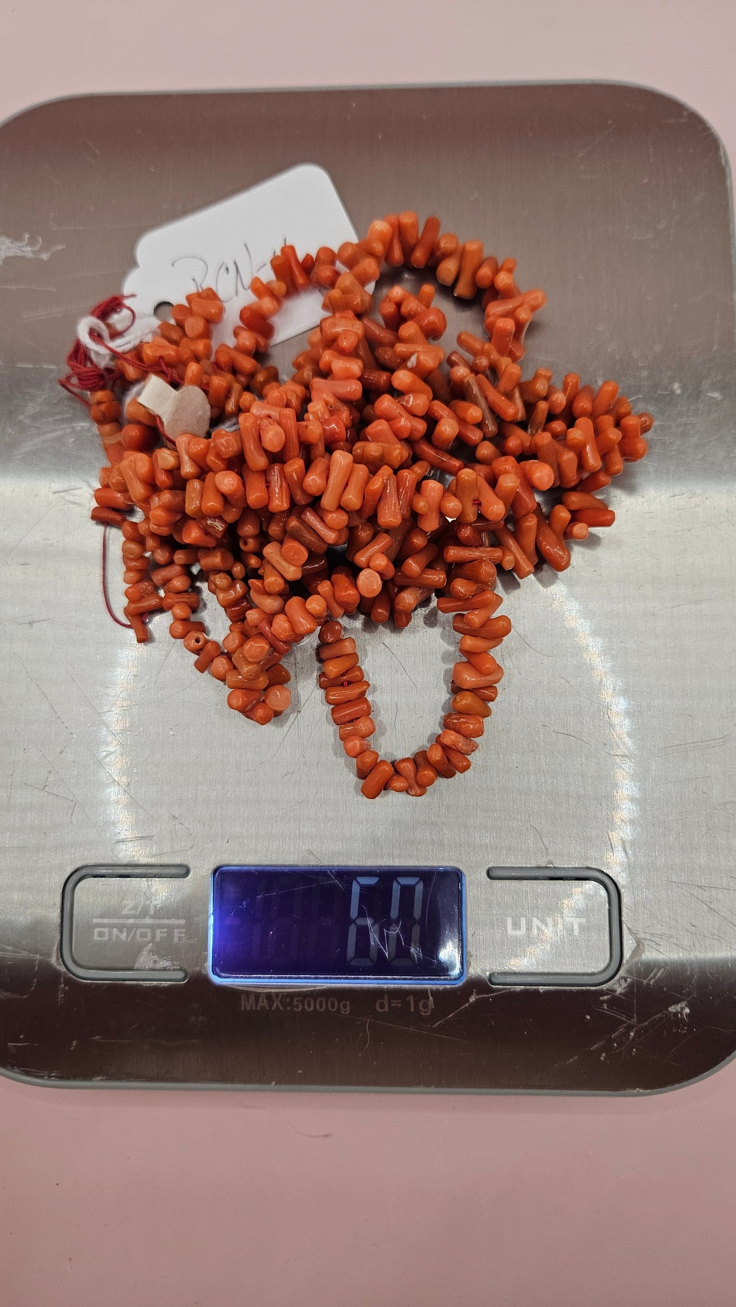 Mediterranean Red Coral Beads – 60g Strand for Jewelry Making