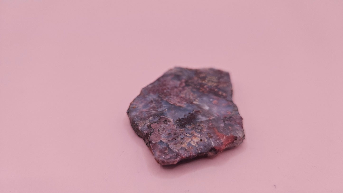 Moss Agate Slab – Stormy Swirls in Earth-Toned Hues-18 grams