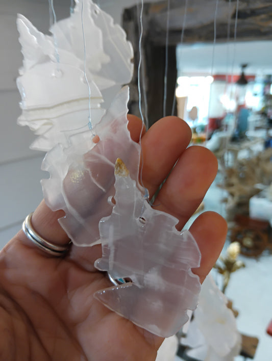 Hand-Carved Unicorn Onyx Wind Chime – 17” Hanging Mobile