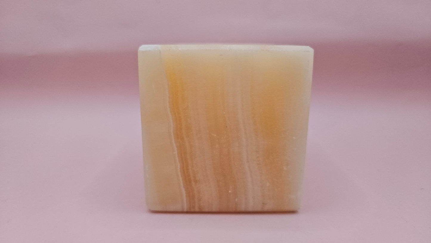 Natural Onyx Square Candle Holder – 2.4x2.4"