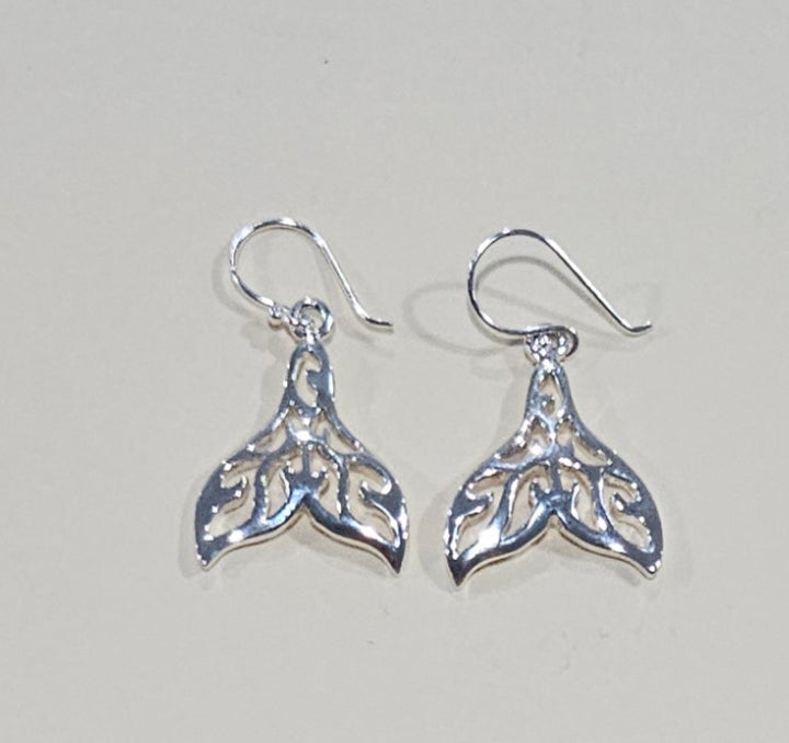 925 Sterling Silver Mermaid Tail Earrings – 1.3" Filigree Design