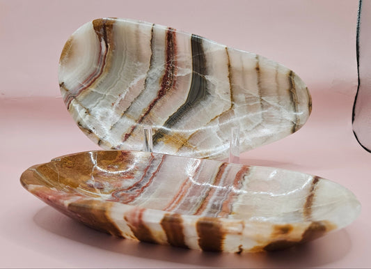 Multitone Onyx Dish – Natural Oval Stone Tray 7–8 Inch