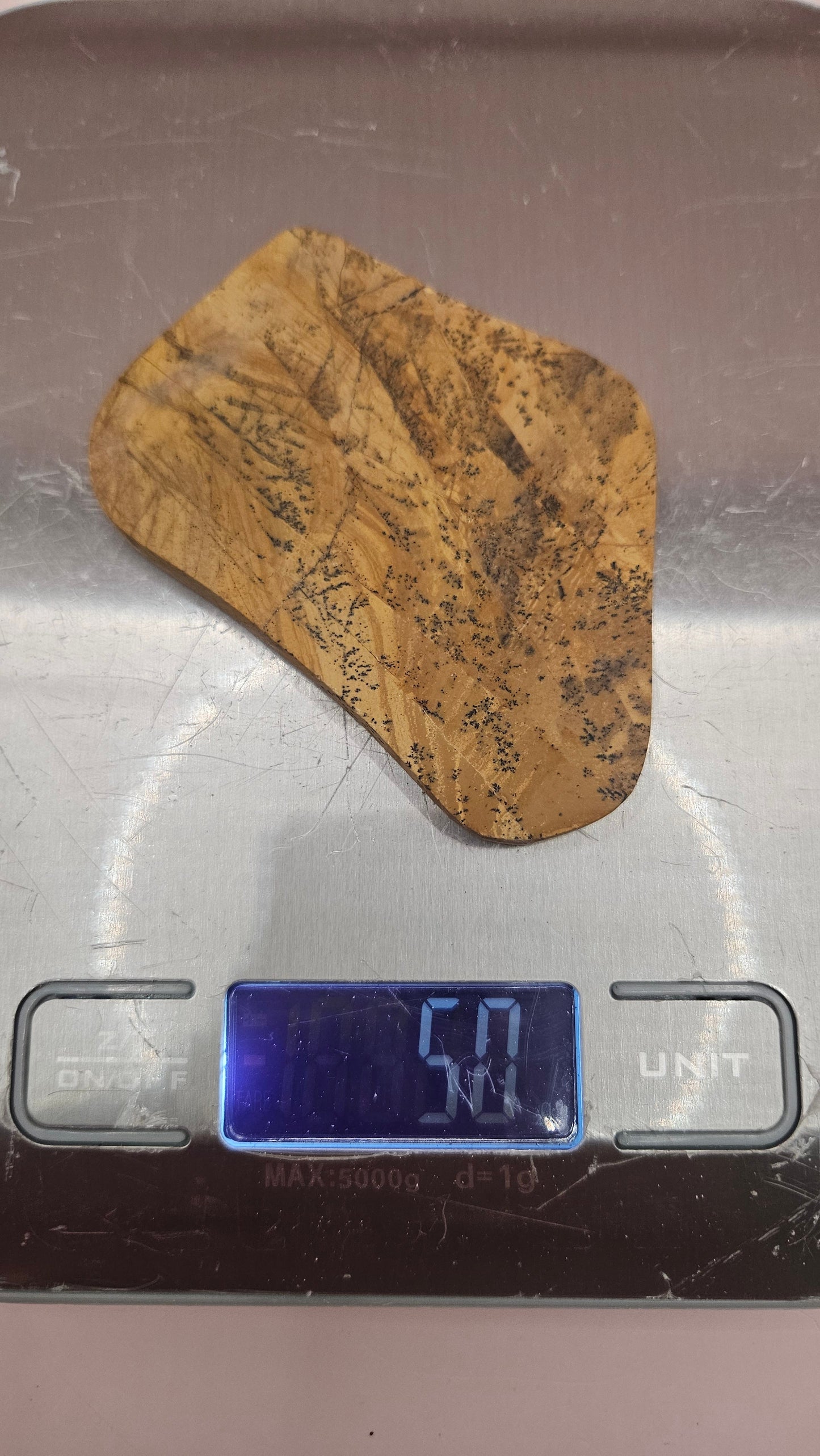 Yellow Feather Jasper Polished Slab – Earthy Patterned Collector’s Piece (50g)