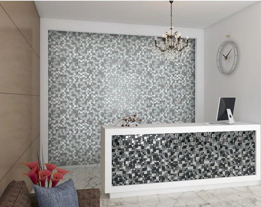 Kaos Silver Glass & Stainless Steel Mosaic
