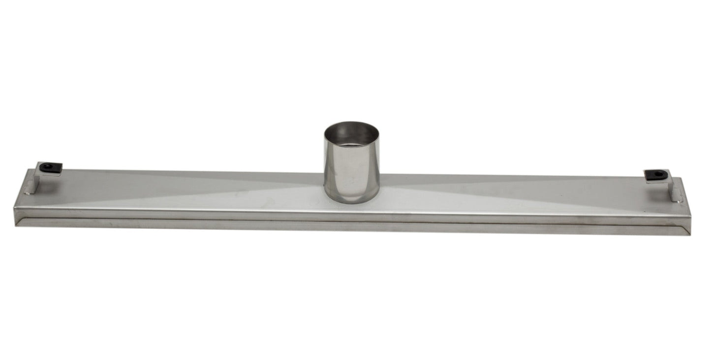 ALFI brand ABLD24C 24" Long Modern Stainless Steel Linear Shower Drain with Groove Holes