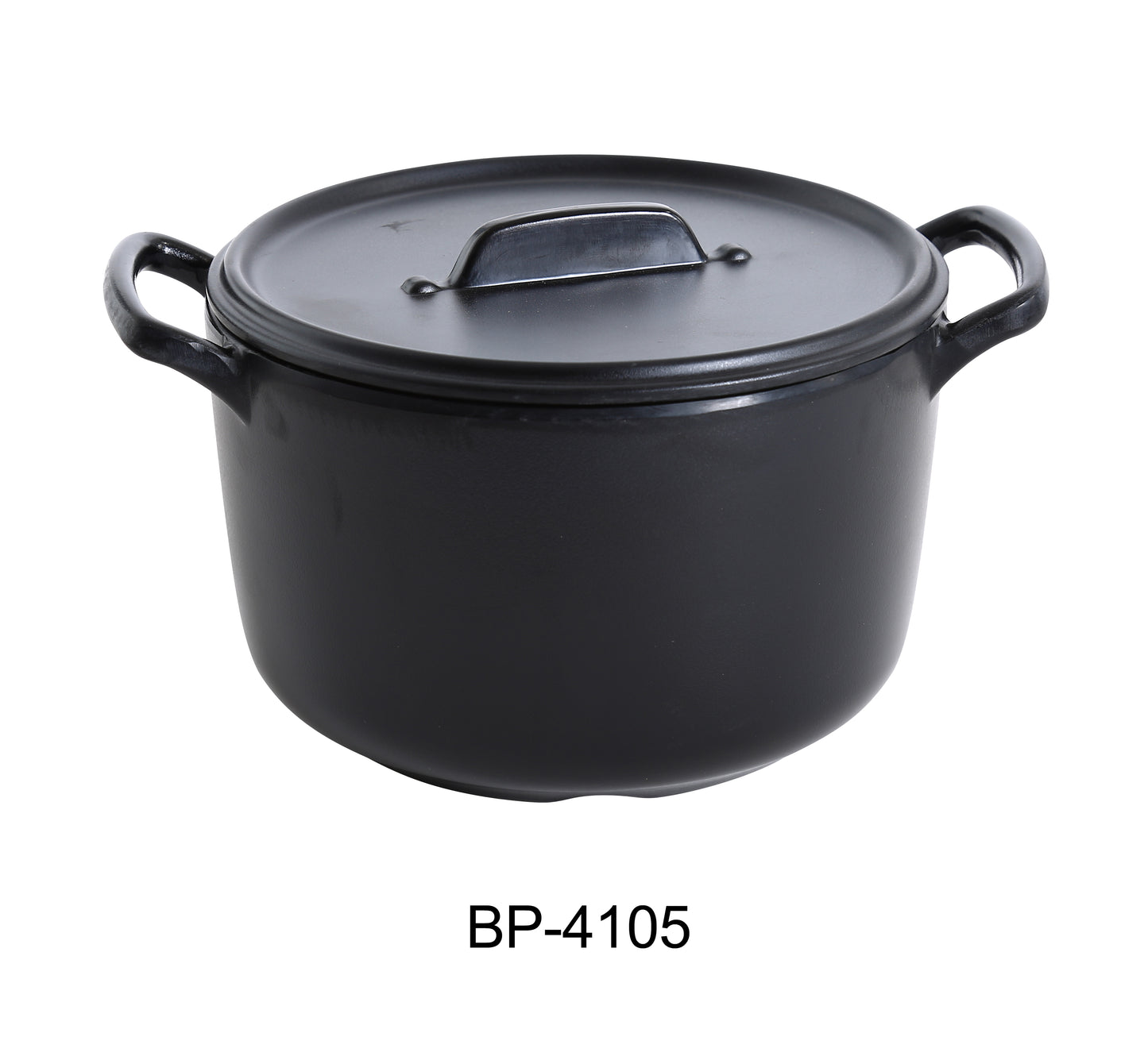 Yanco BP-4105 Black Pearl 5.5" BOWL WITH HANDLE AND LID 28 OZ | Kitchen + Metal