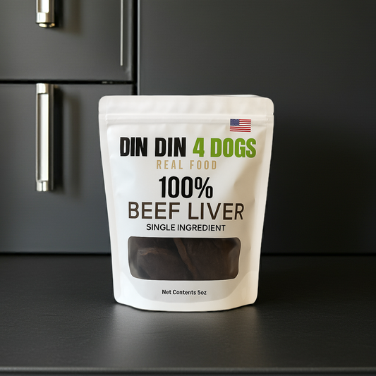 100% Beef Liver Dog Treats, 5 Ounce Bag, Single Ingredient, High Protein